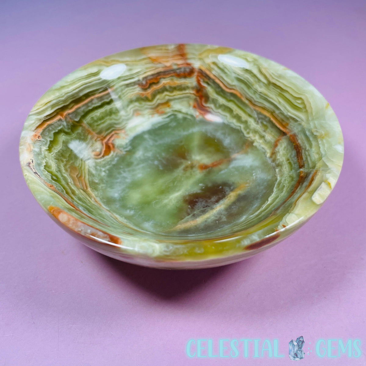 Banded Onyx Calcite Polished Bowl - Small
