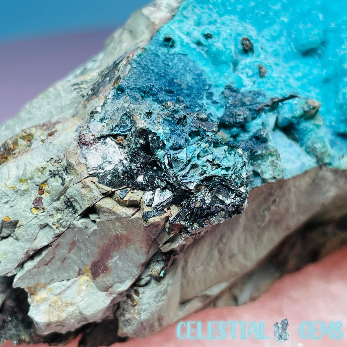 Gem Silica Chrysocolla + Shattuckite Raw Large Specimen