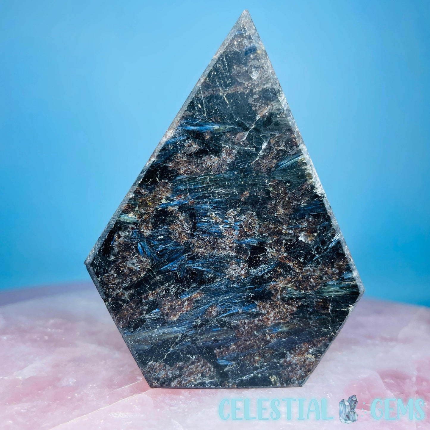 Astrophyllite + Garnet (Fireworks Stone) Diamond Freeform (Video)