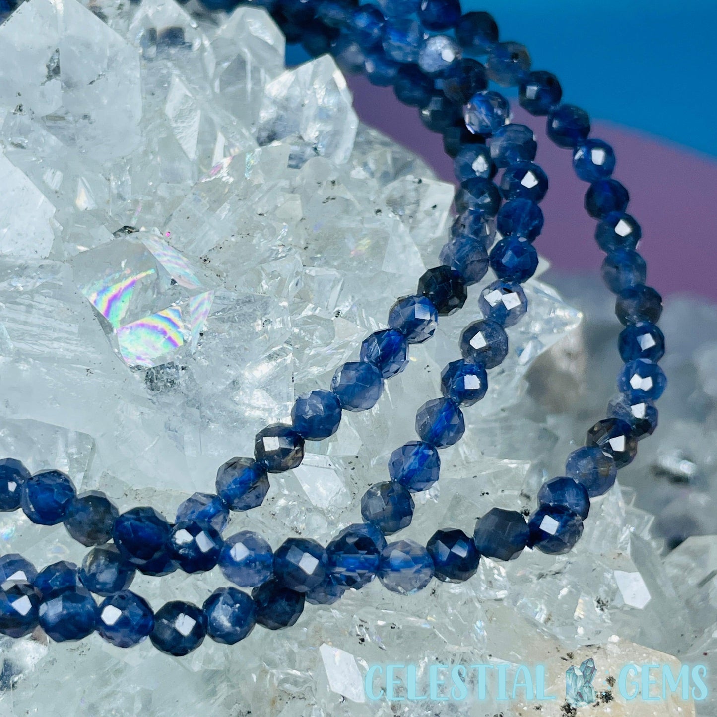 Iolite (Water Sapphire) Faceted 4mm Bracelet