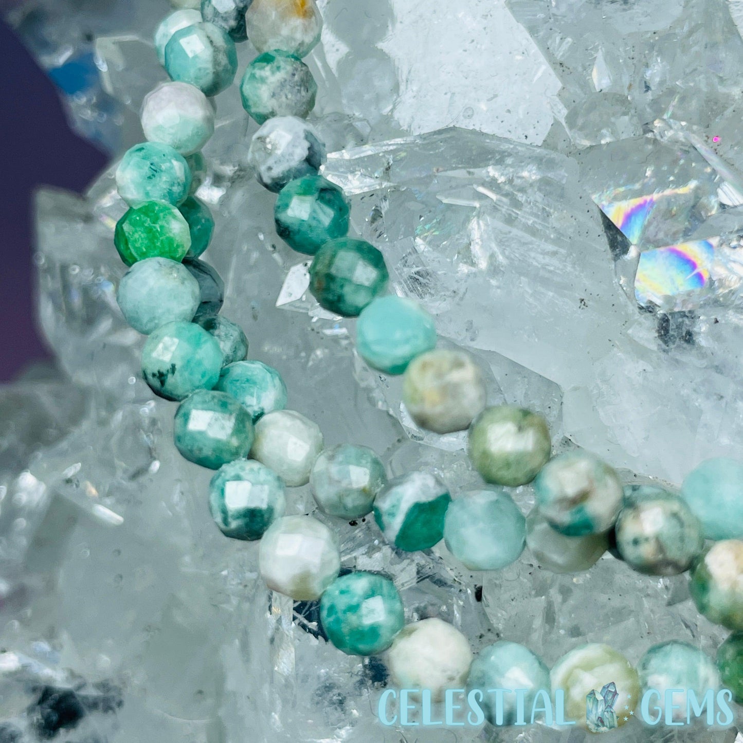 Emerald in Matrix Faceted 4mm Bracelet