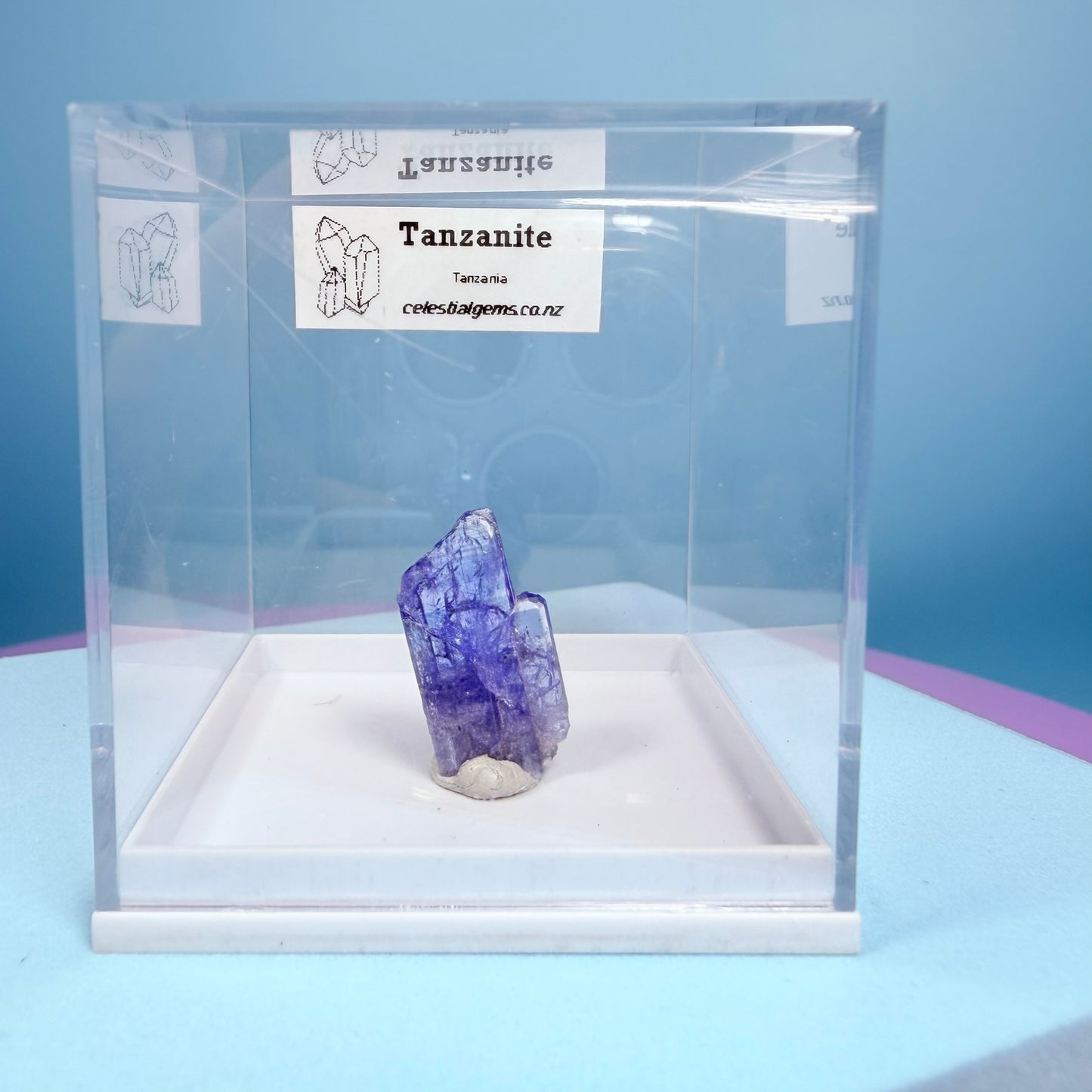 Rare Tanzanite A Grade Crystal Specimen in Box, Tanzania (Video)