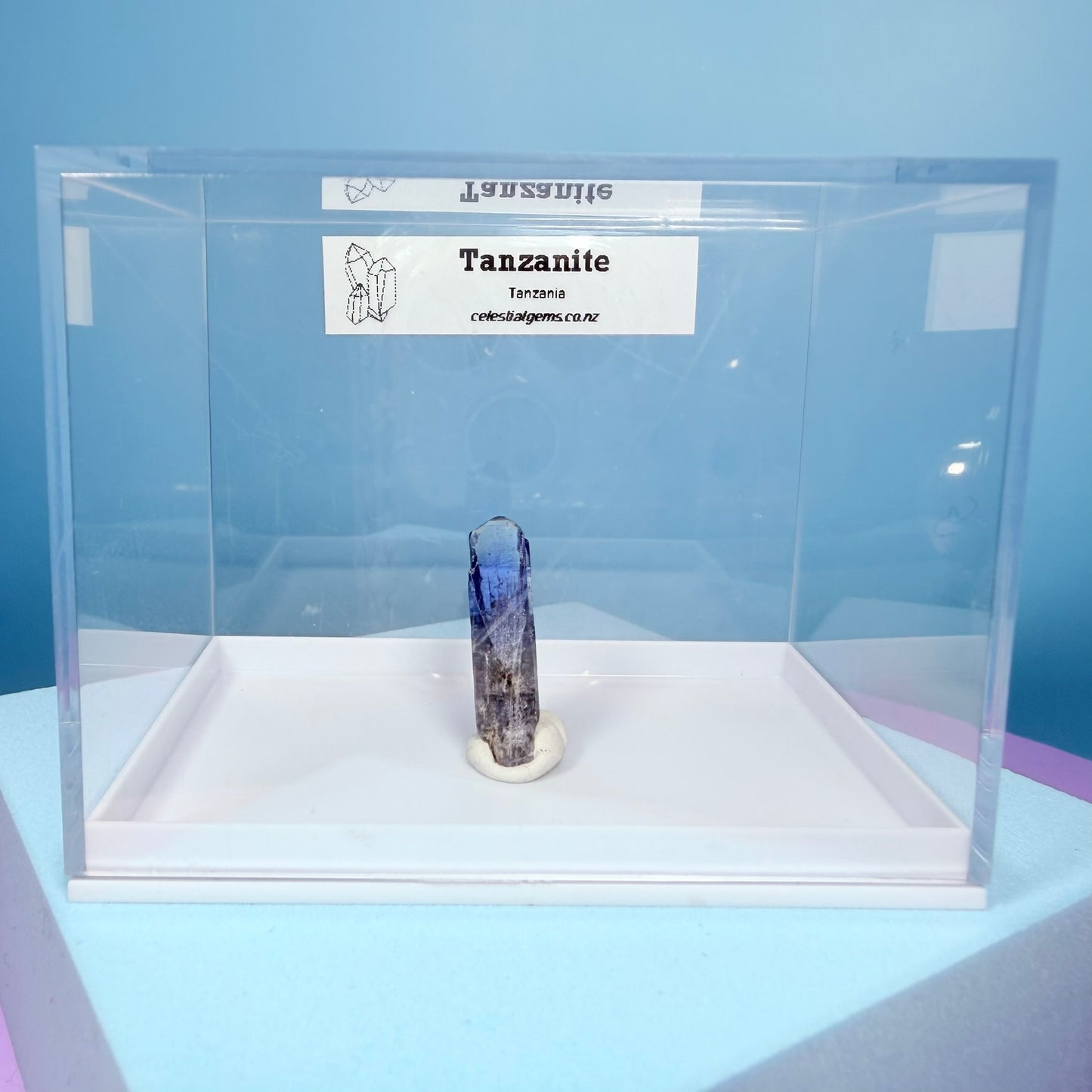 Rare Tanzanite AAA Grade Crystal Point Specimen in Box, Tanzania (Video)