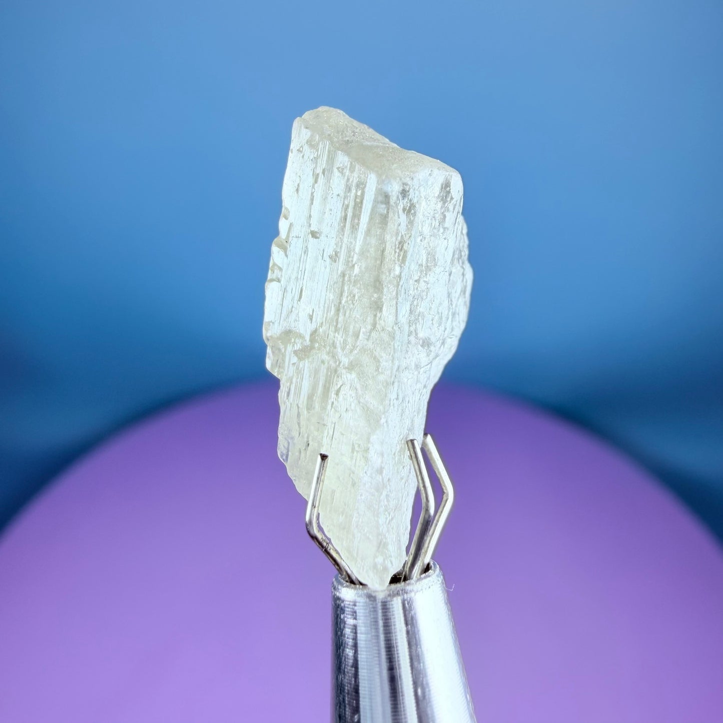Grey Zoisite Crystal Specimen in Pottle