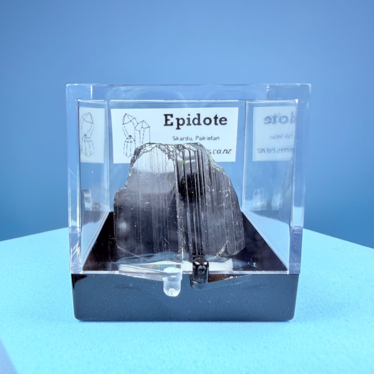 Gem Epidote Crystal Specimen in Box