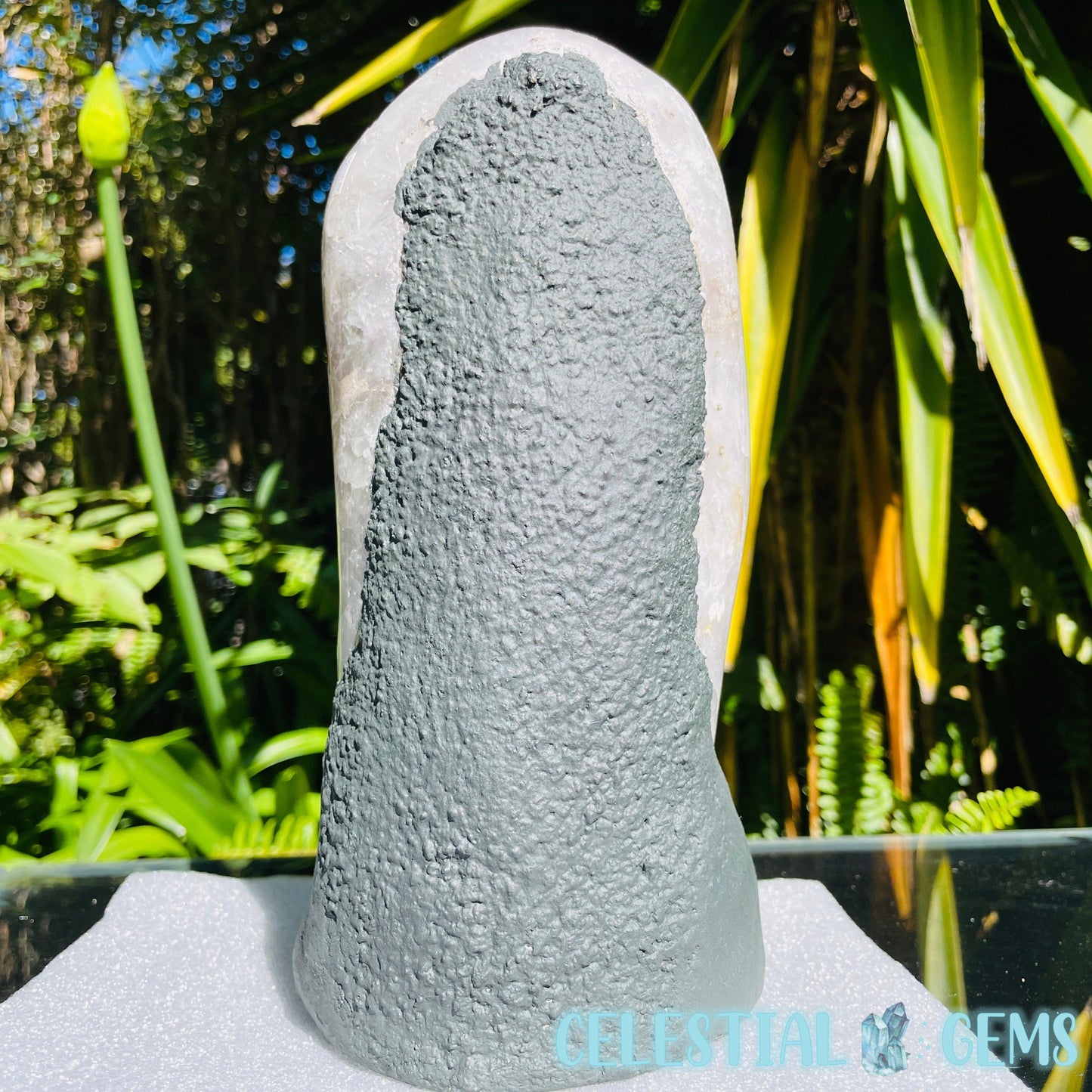 Amethyst Large Polished Standing Cluster with Concrete Base