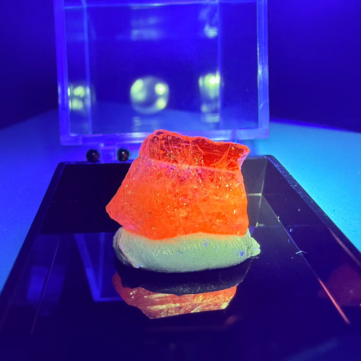Rare Mangano Axinite Crystal Specimen in Box