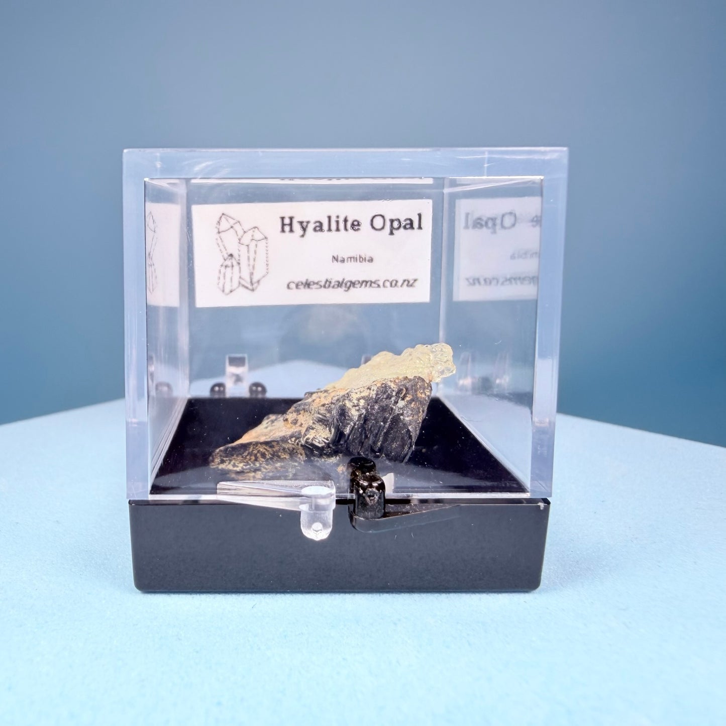 Hyalite Opal Crystal Specimen in Box