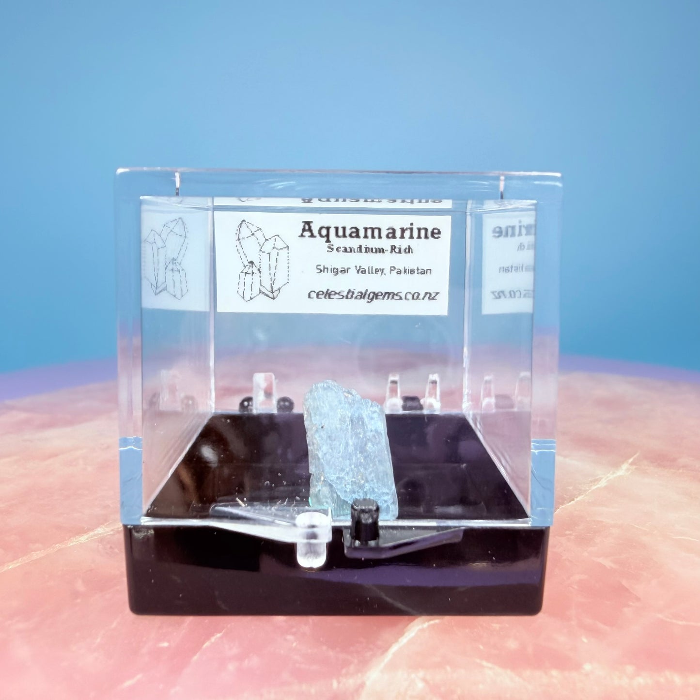 Aquamarine (Scandium-Rich) Crystal Specimen in Box
