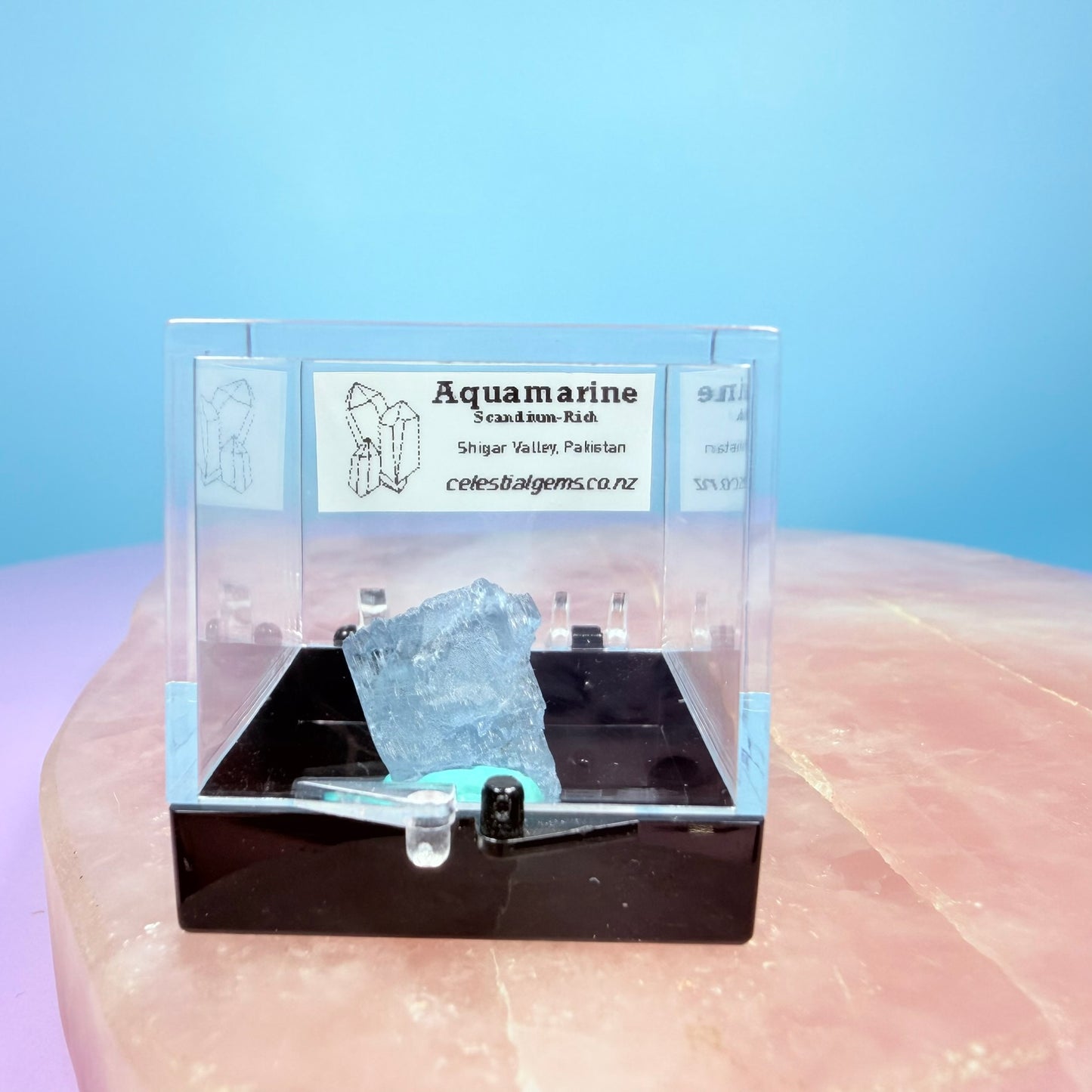 Aquamarine (Scandium-Rich) Crystal Specimen in Box