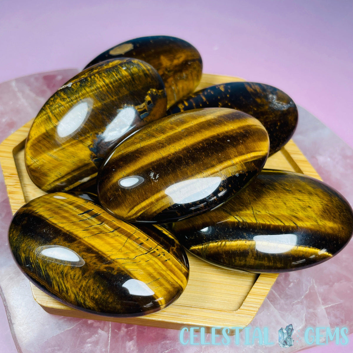 Yellow Tigers Eye Palmstone