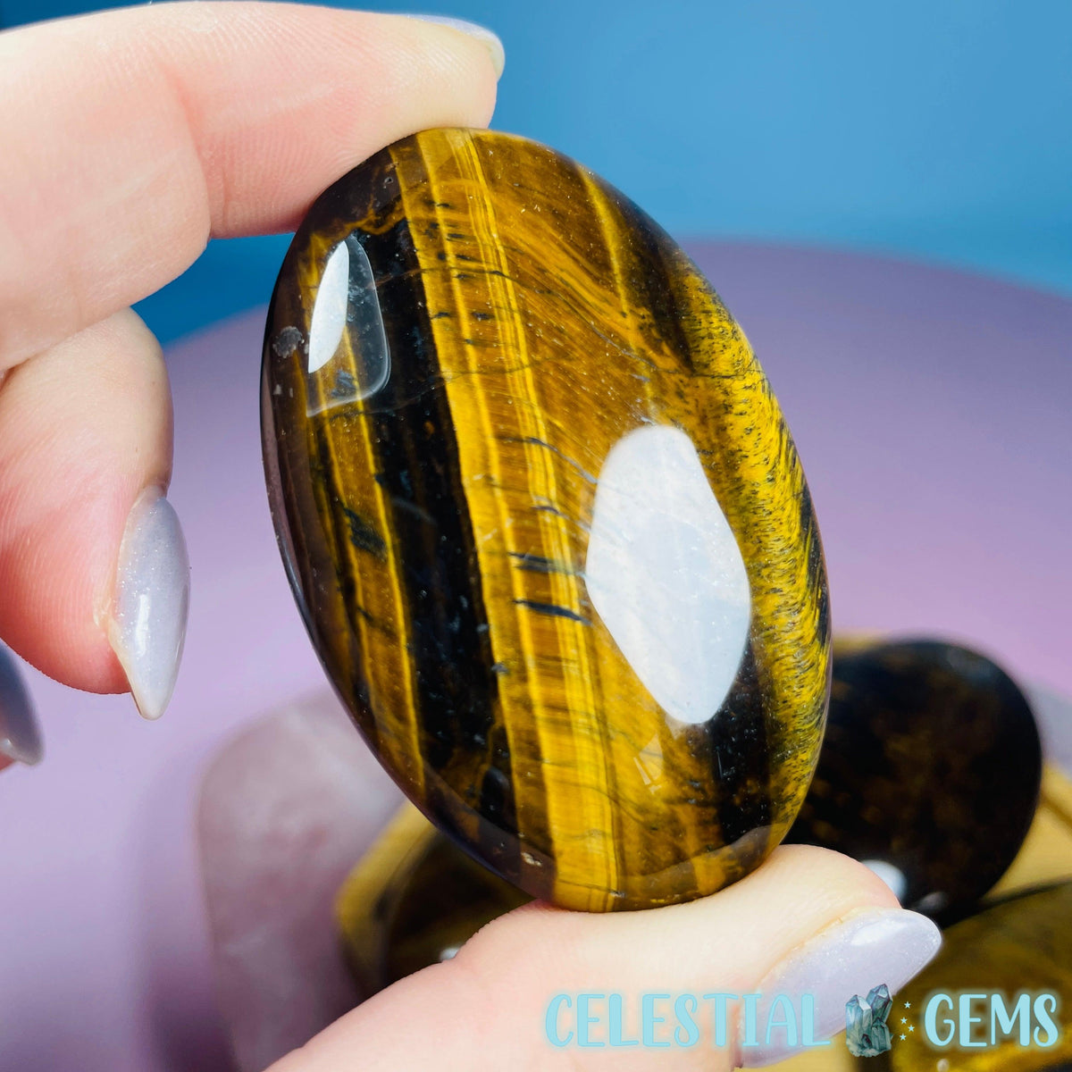 Yellow Tigers Eye Palmstone