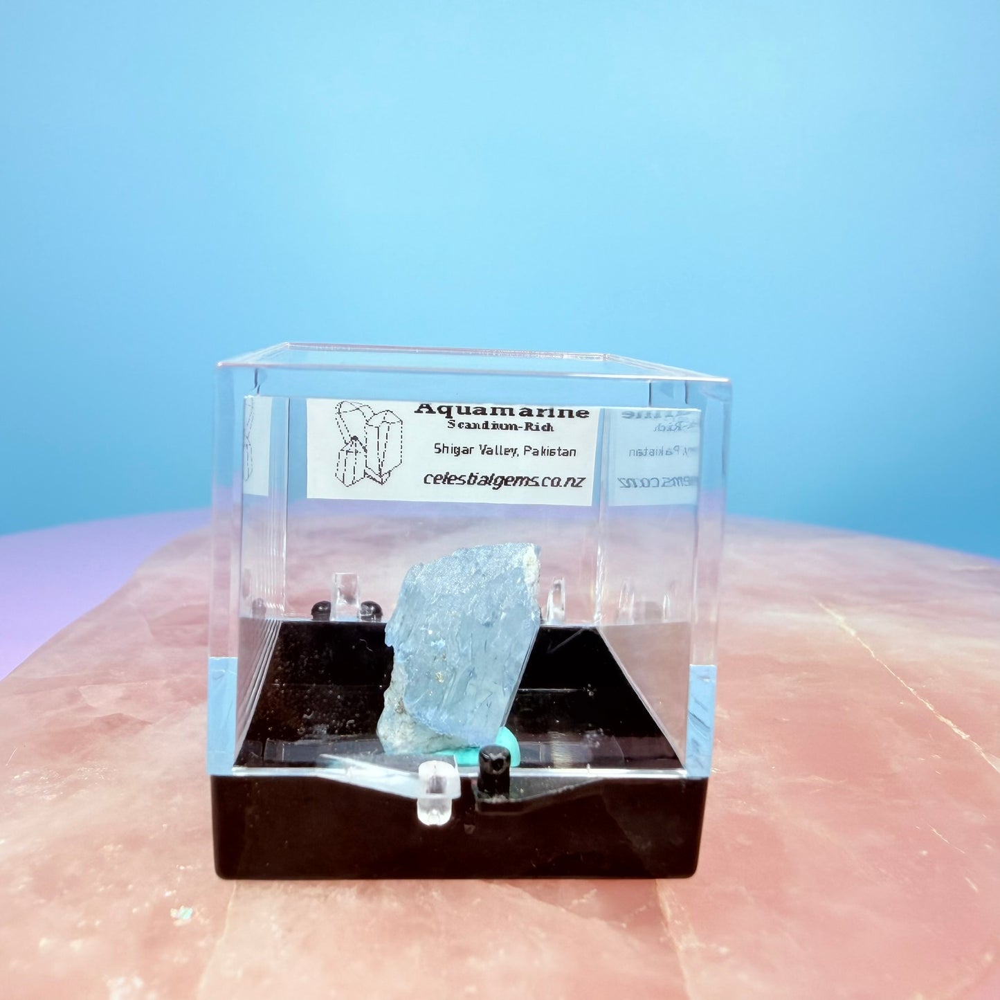 Aquamarine (Scandium-Rich) Crystal Specimen in Box