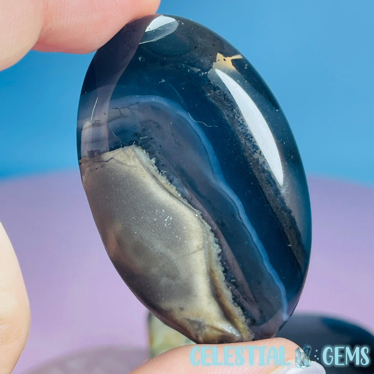 UV Volcanic Agate (Uranyl Chalcedony) Small Palmstone