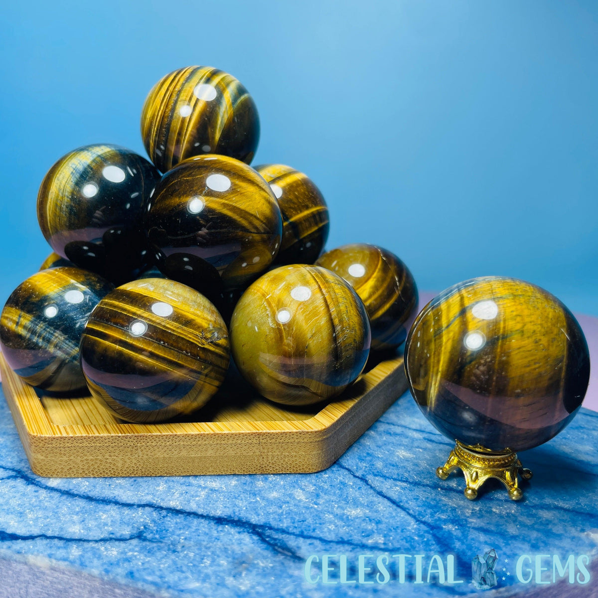 Yellow Tigers Eye Small Sphere