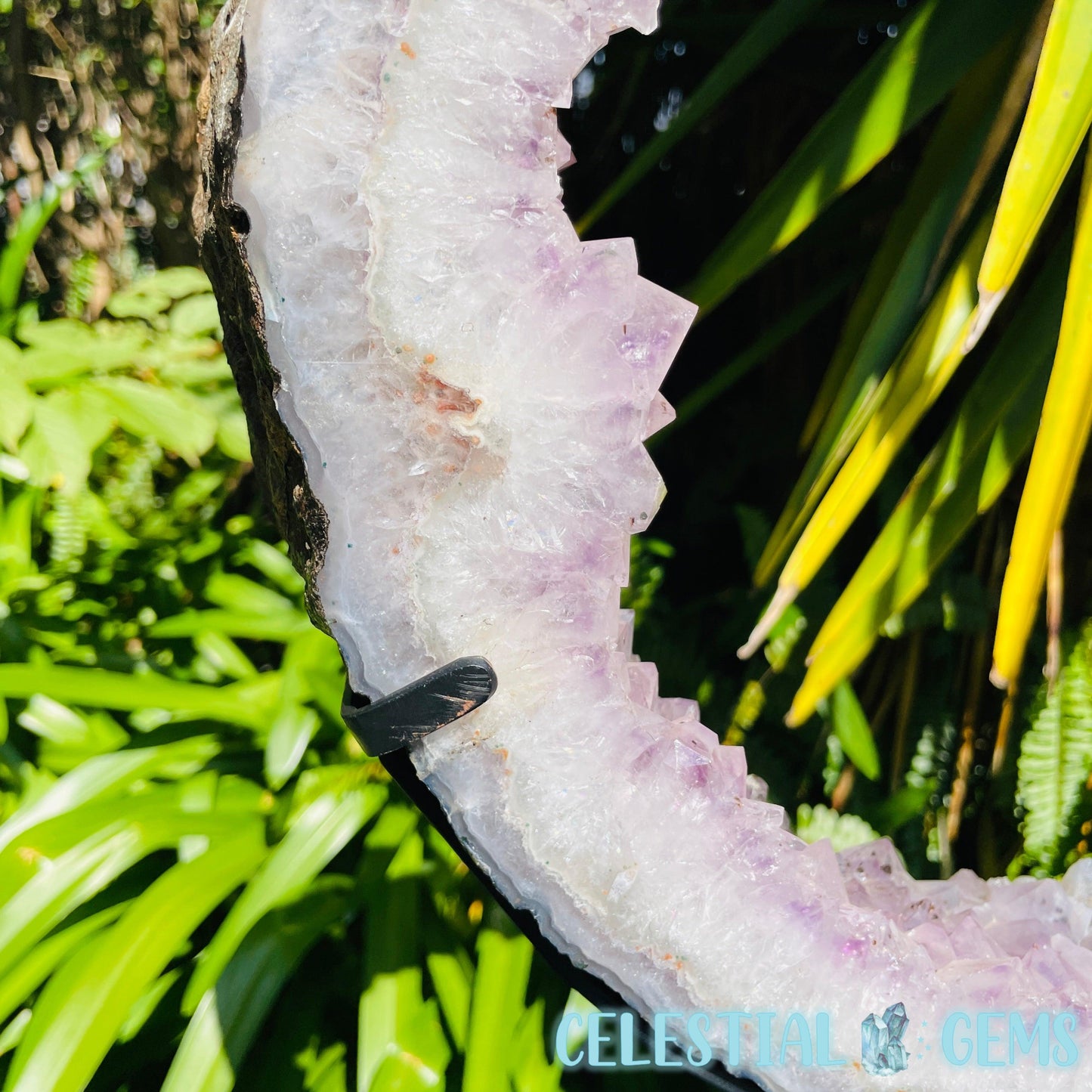 Amethyst Cluster Geode XL Slice on Stand