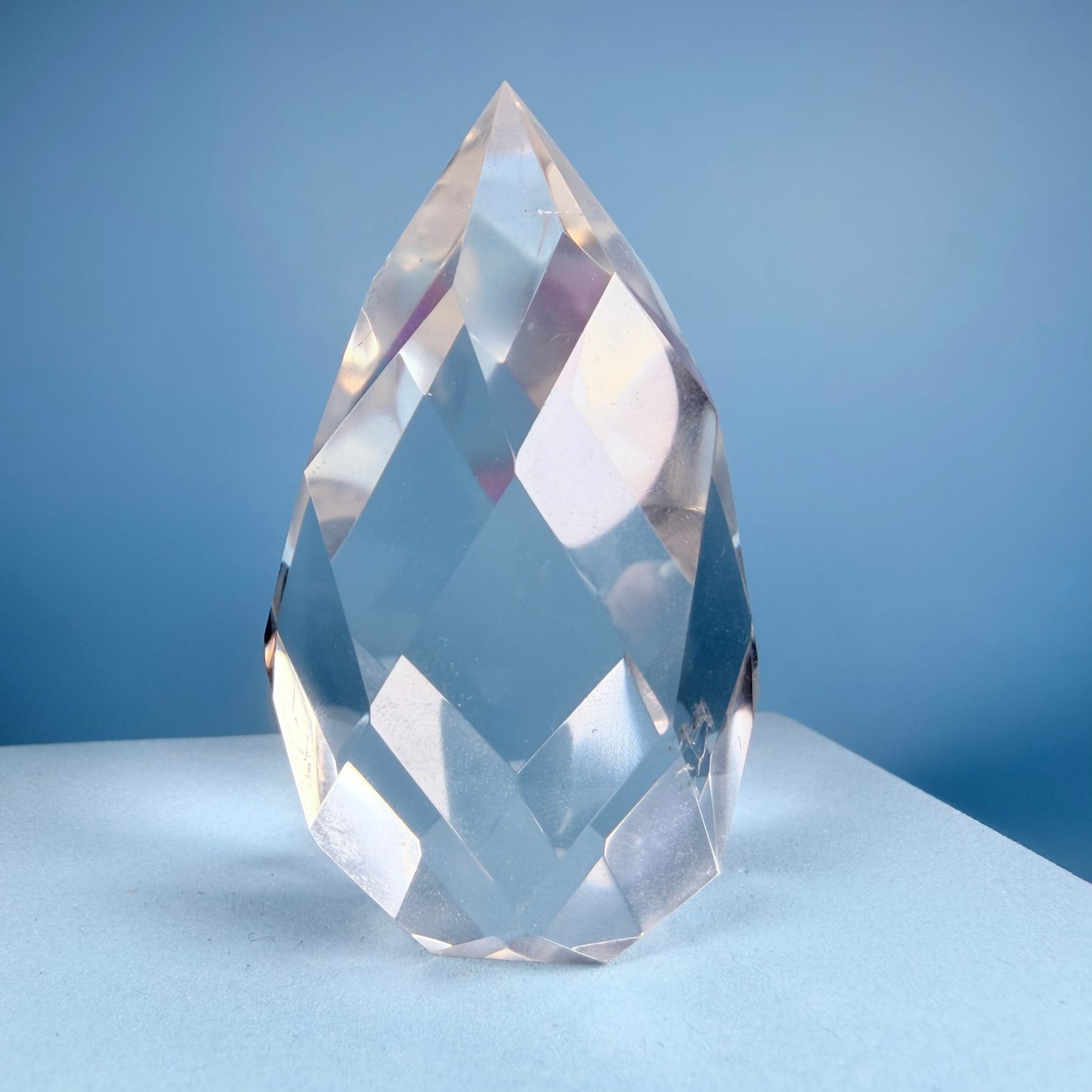 Clear Quartz Faceted Flame Small Freeform