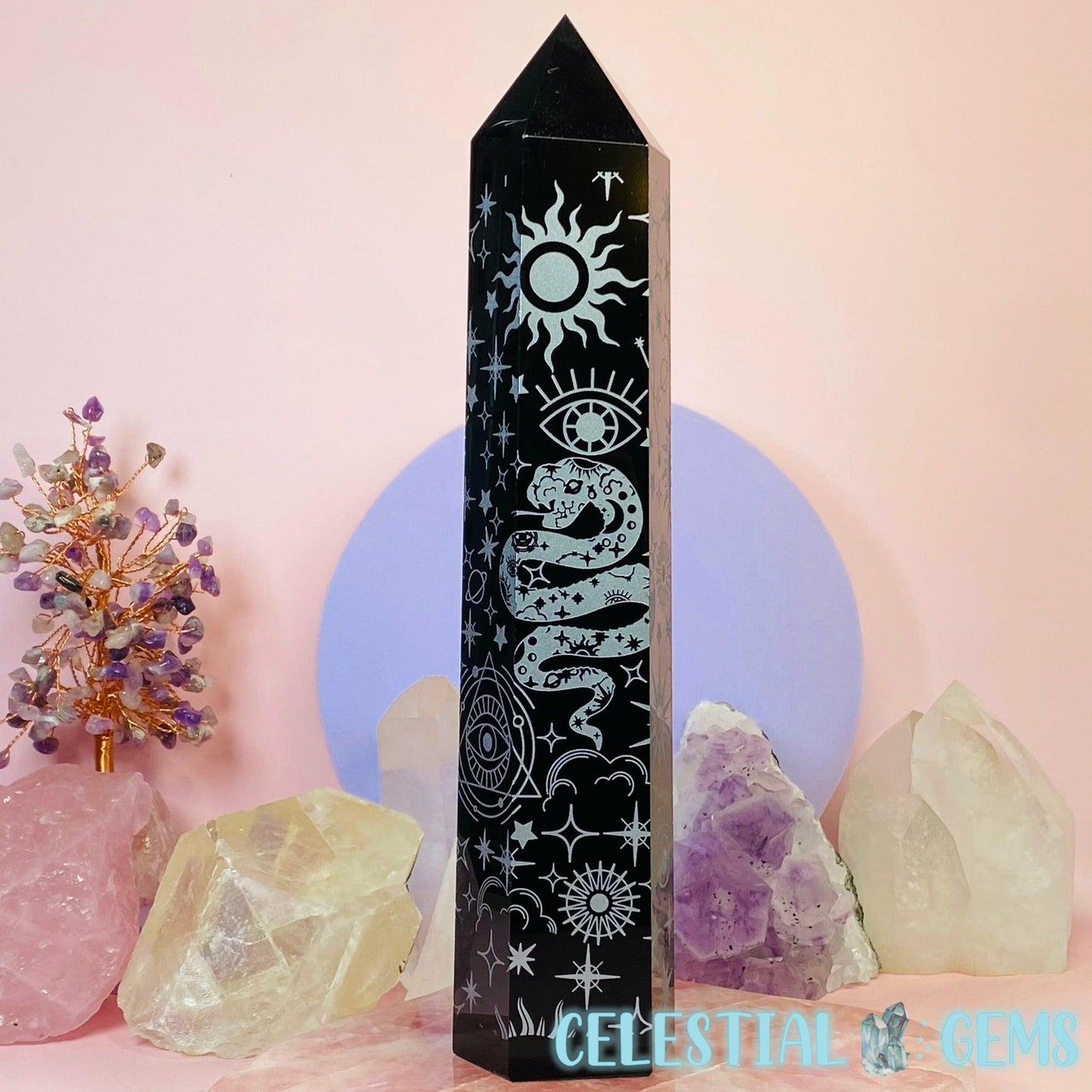 Obsidian Celestial-Etched XL Tower (Silver)