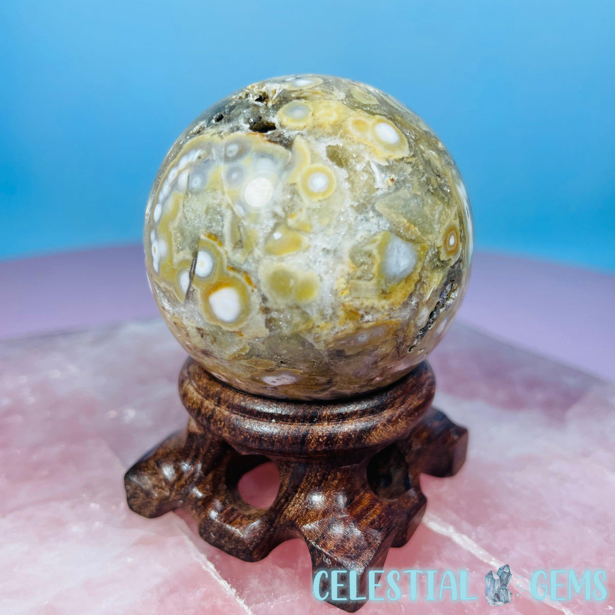 Orbicular Ocean Jasper Medium Sphere