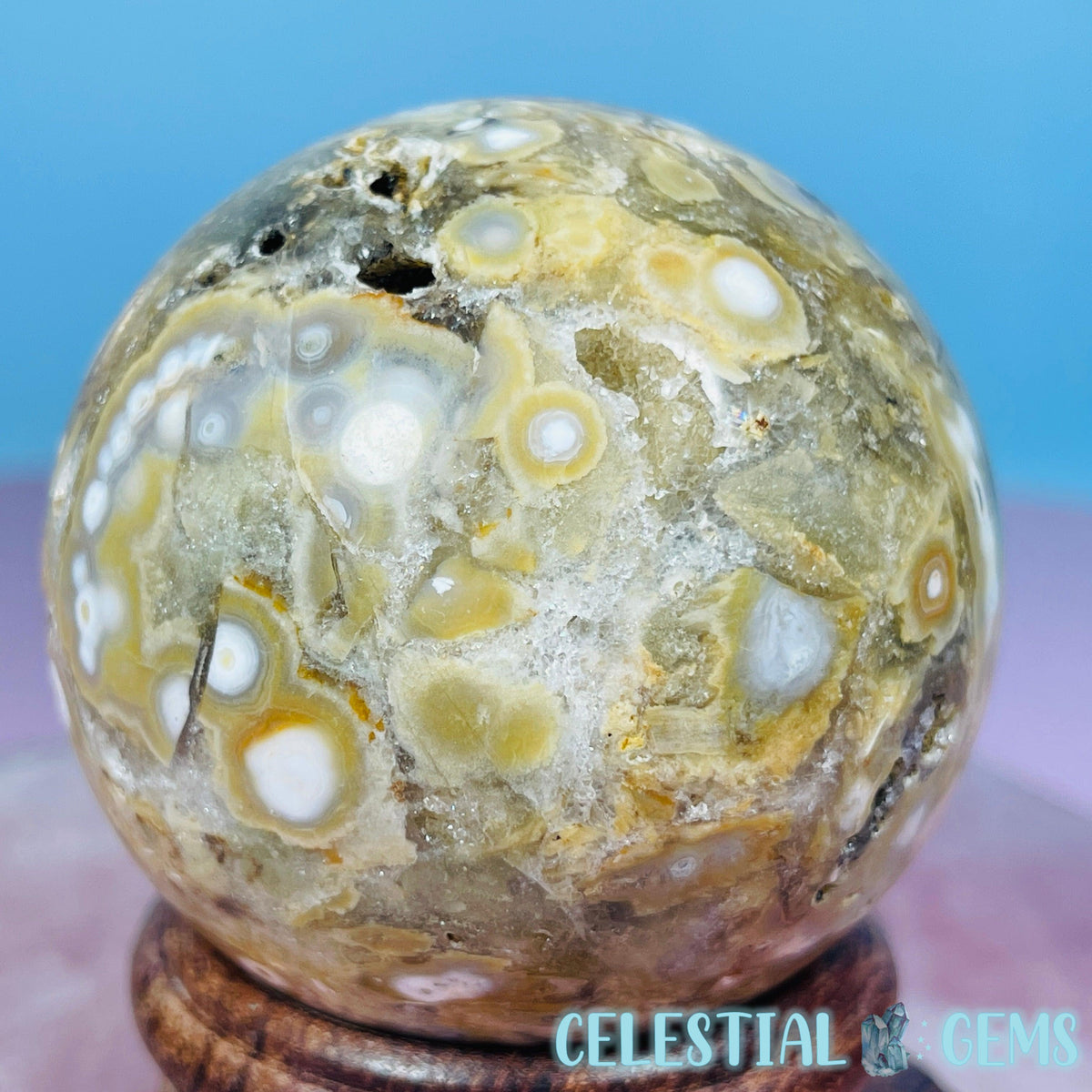 Orbicular Ocean Jasper Medium Sphere