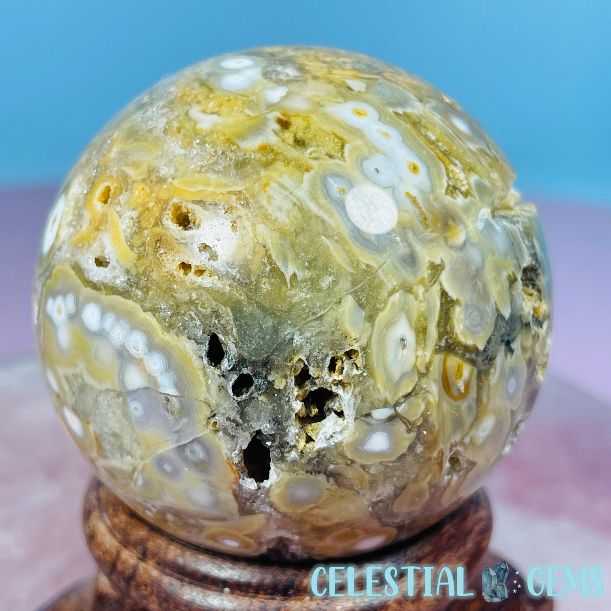 Orbicular Ocean Jasper Medium Sphere