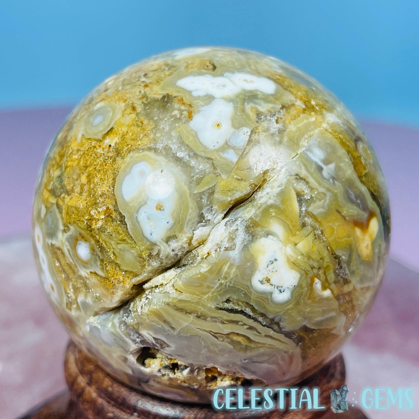 Orbicular Ocean Jasper Medium Sphere