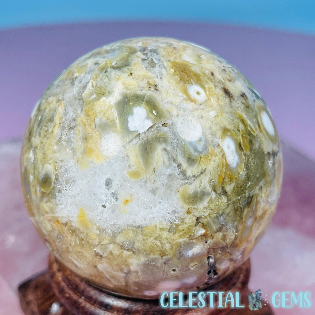 Orbicular Ocean Jasper Medium Sphere