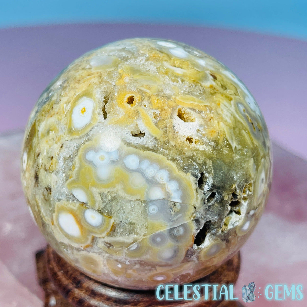 Orbicular Ocean Jasper Medium Sphere