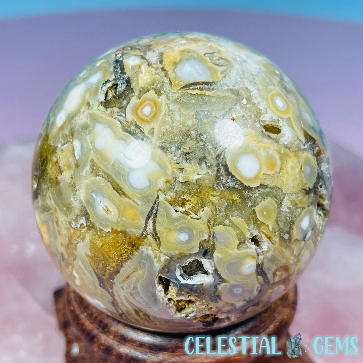Orbicular Ocean Jasper Medium Sphere