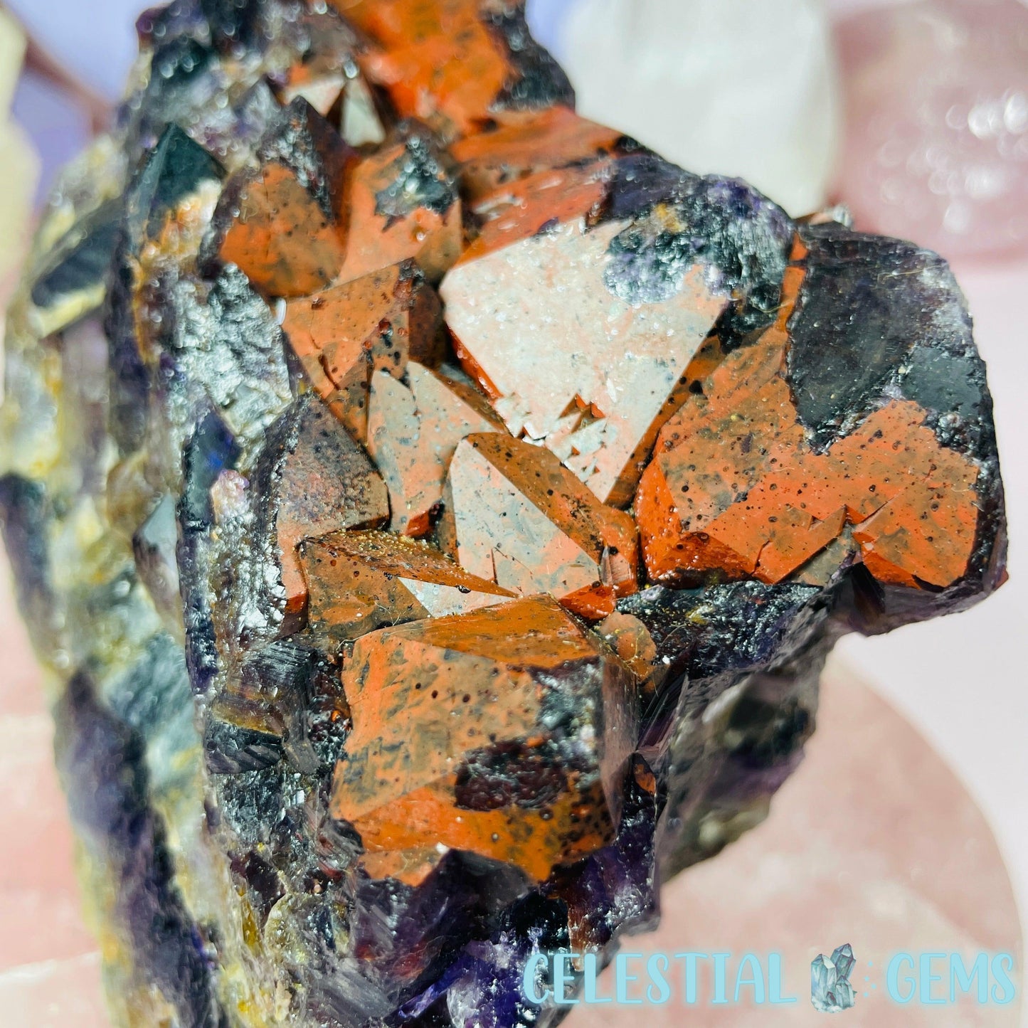 RARE Amethyst + Hematite Large Cluster A1 (Alien Amethyst)