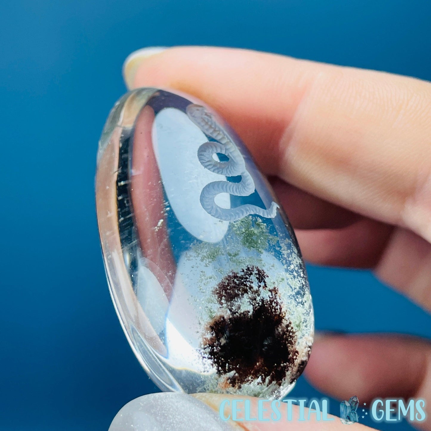 Garden Quartz Cobra Snake Hand-Carved Intaglio Reverse Lens Carving (Video)