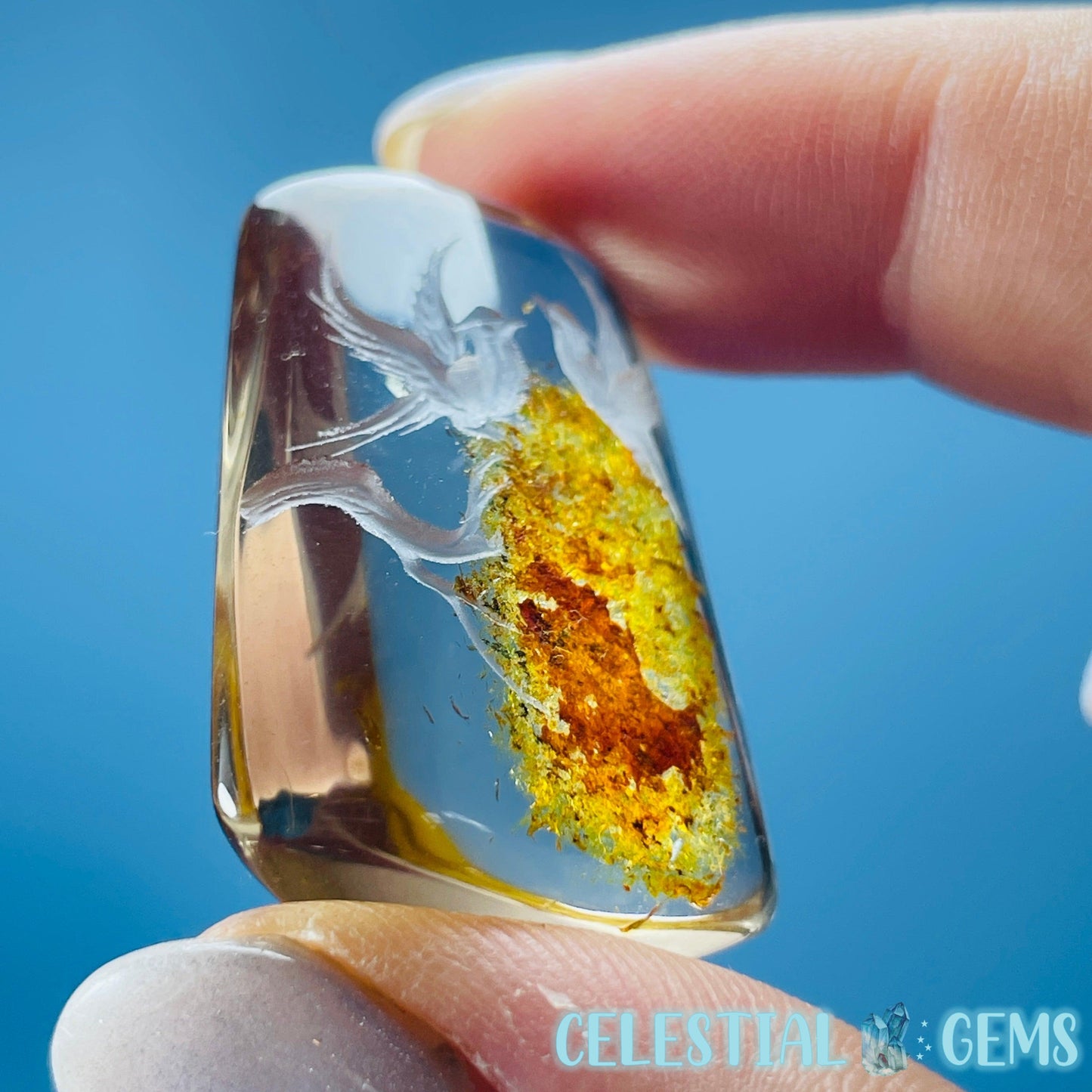 Garden Quartz Birds in a Tree Hand-Carved Intaglio Reverse Lens Carving (Video)