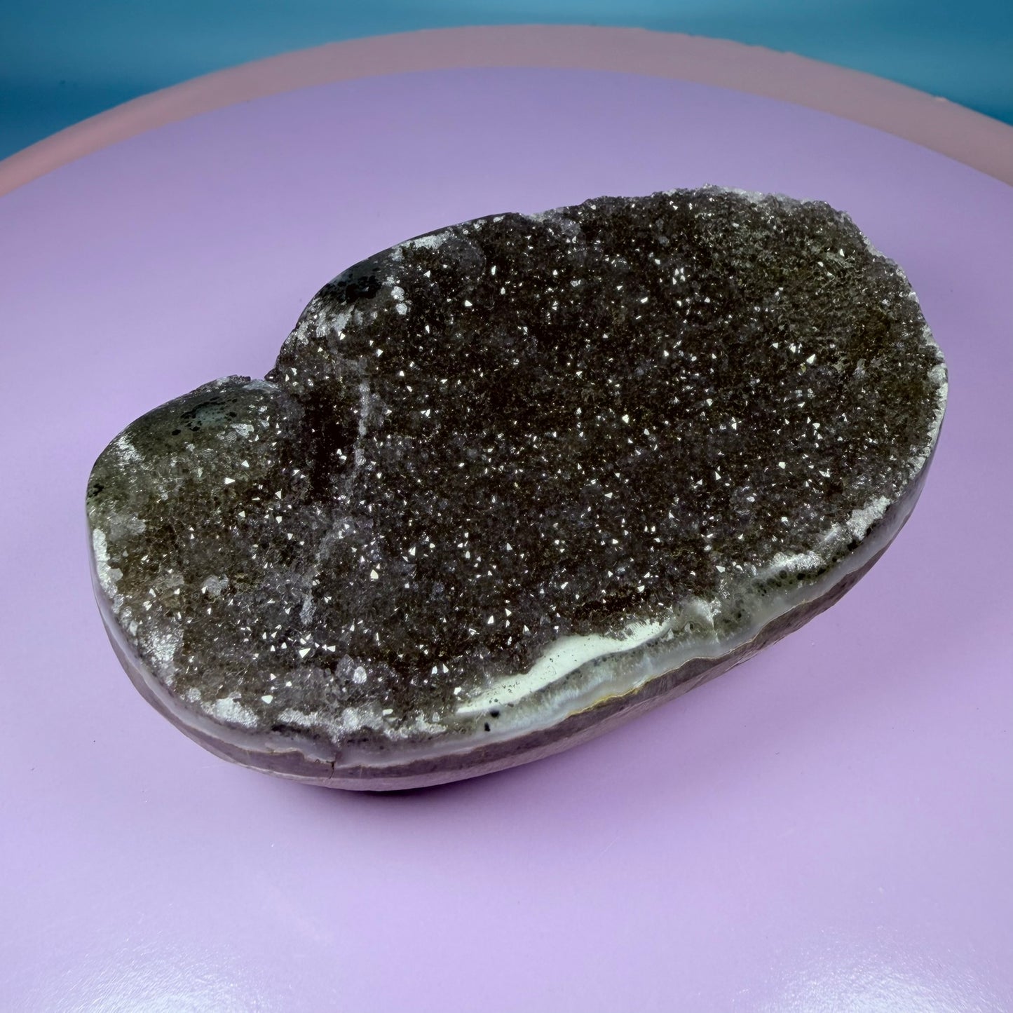 Amethyst Medium Cupcake Semi-Polished Cluster Freeform with Agate (Video)
