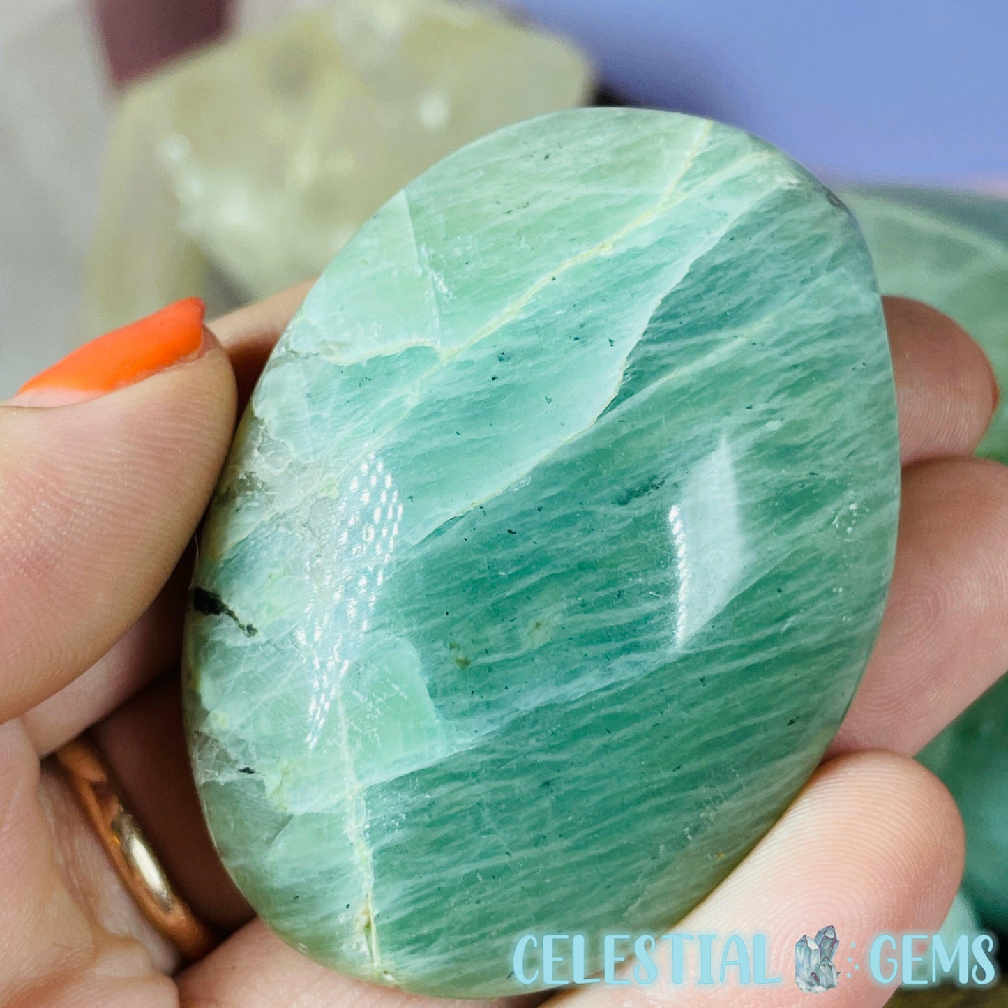 Green Moonstone (Garnierite) Palmstone