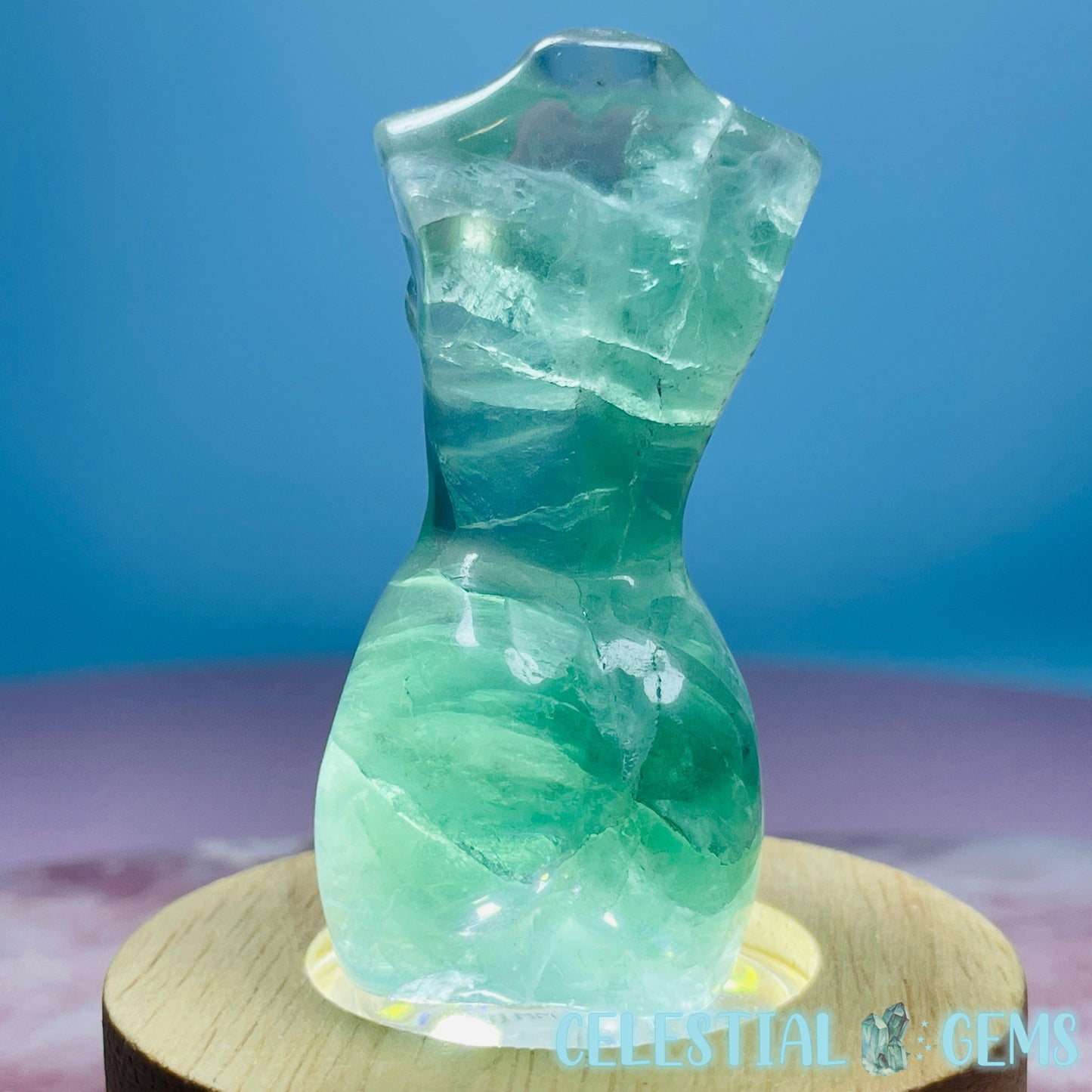 Green Fluorite Lady Body/Goddess Carving