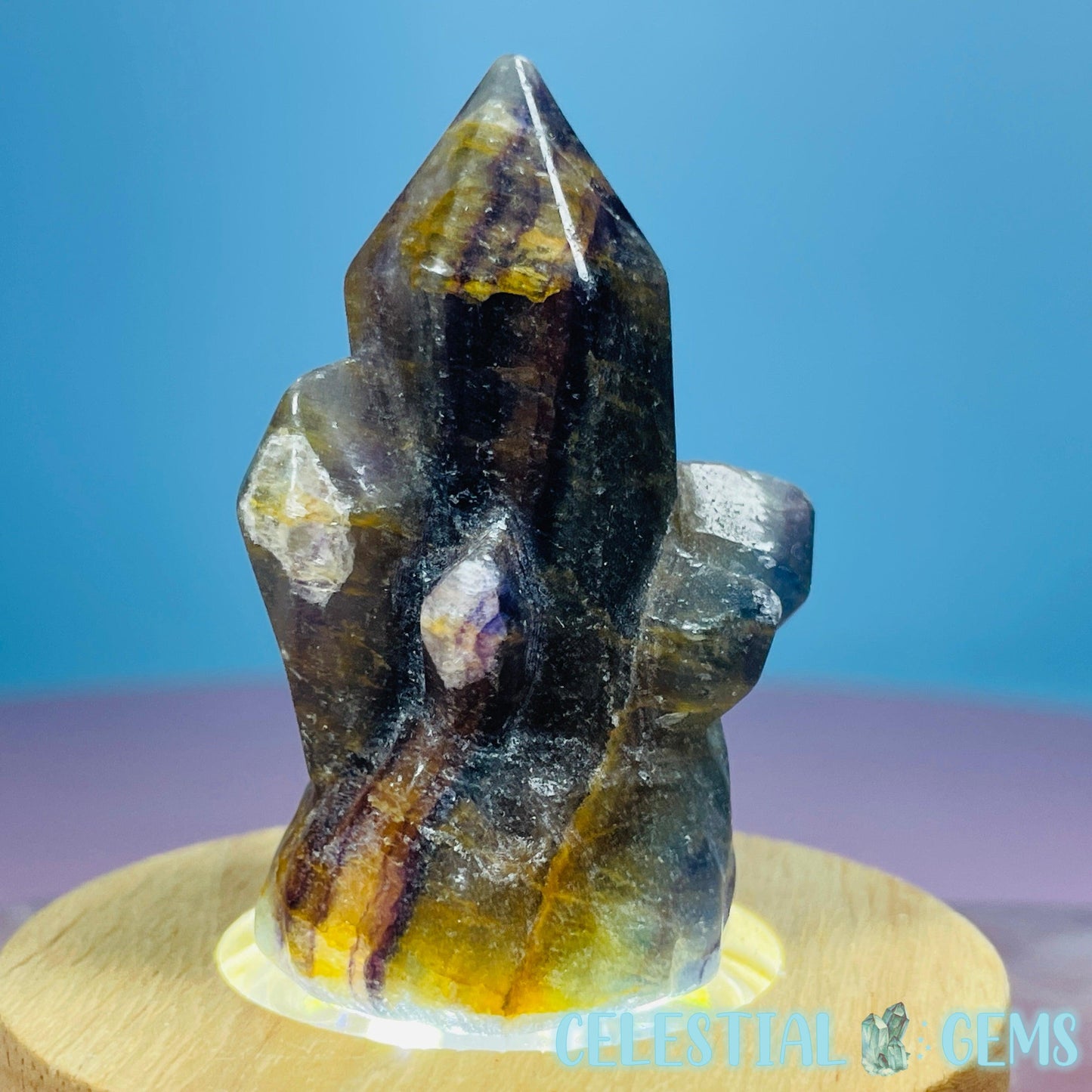 Rainbow Fluorite Crystal Cluster Carving