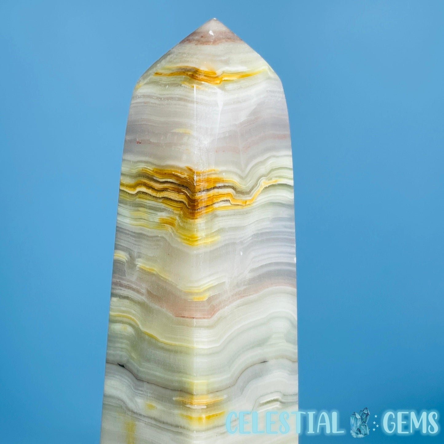 Rose Banded Calcite Obelisk Medium Tower