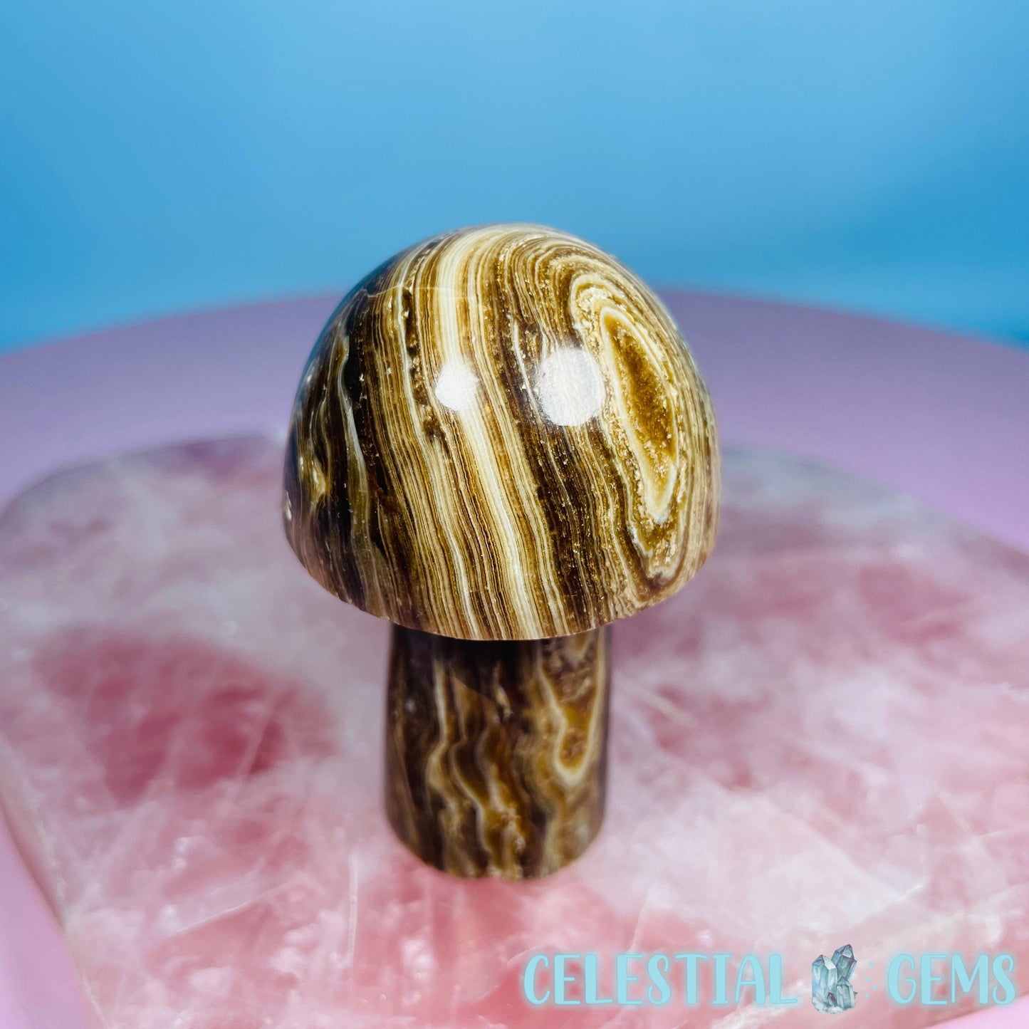 Chocolate Calcite Mushroom Medium Carving