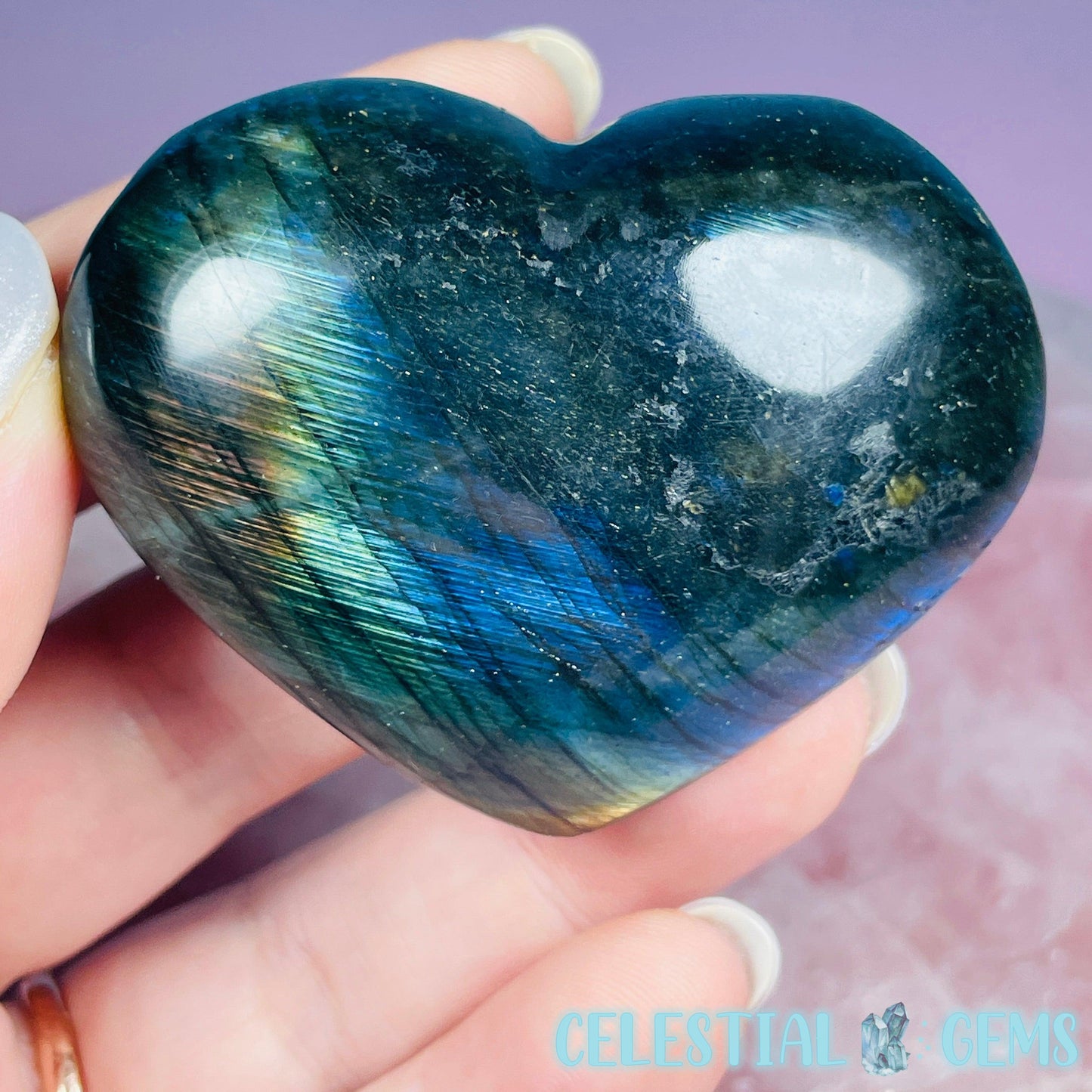 Labradorite Heart Medium Carving (Video)