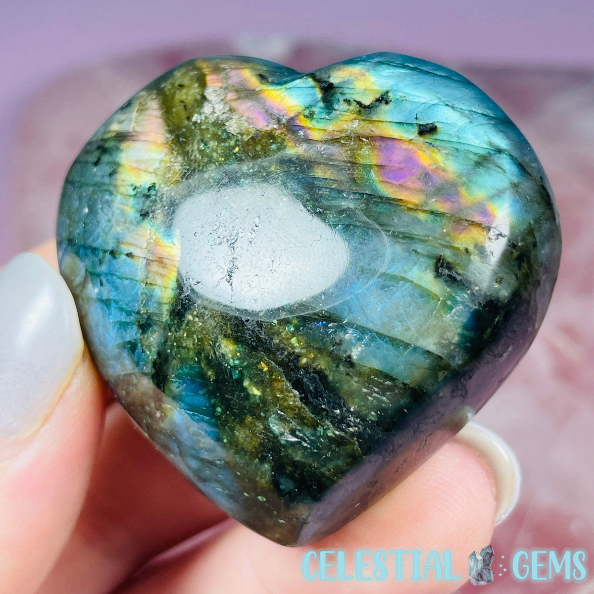 Labradorite Heart Medium Carving (Video)