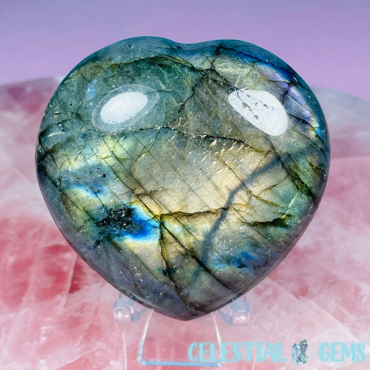 Labradorite Heart Medium Carving (Video)