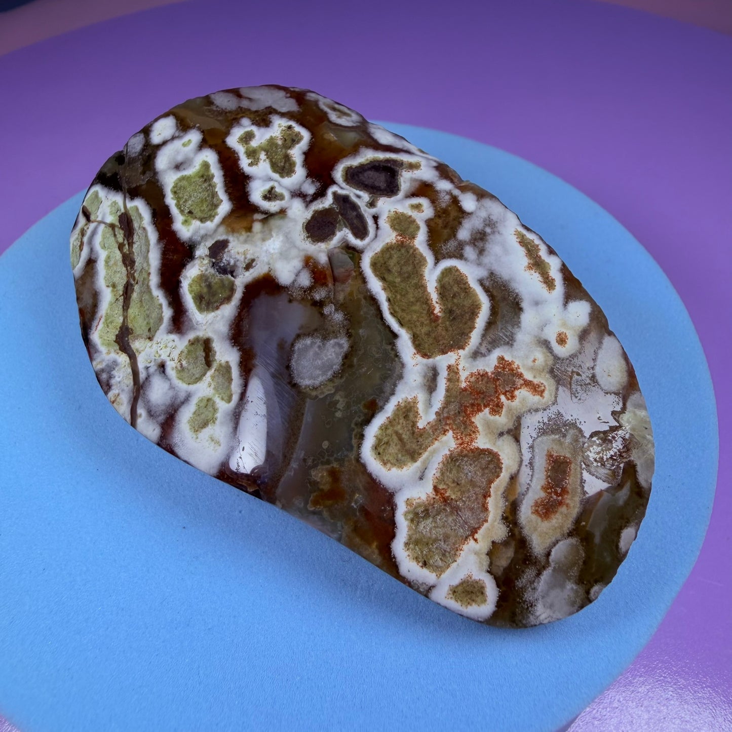 Amethyst Small Semi-Polished Cluster with Green Agate Stalactites (Video)
