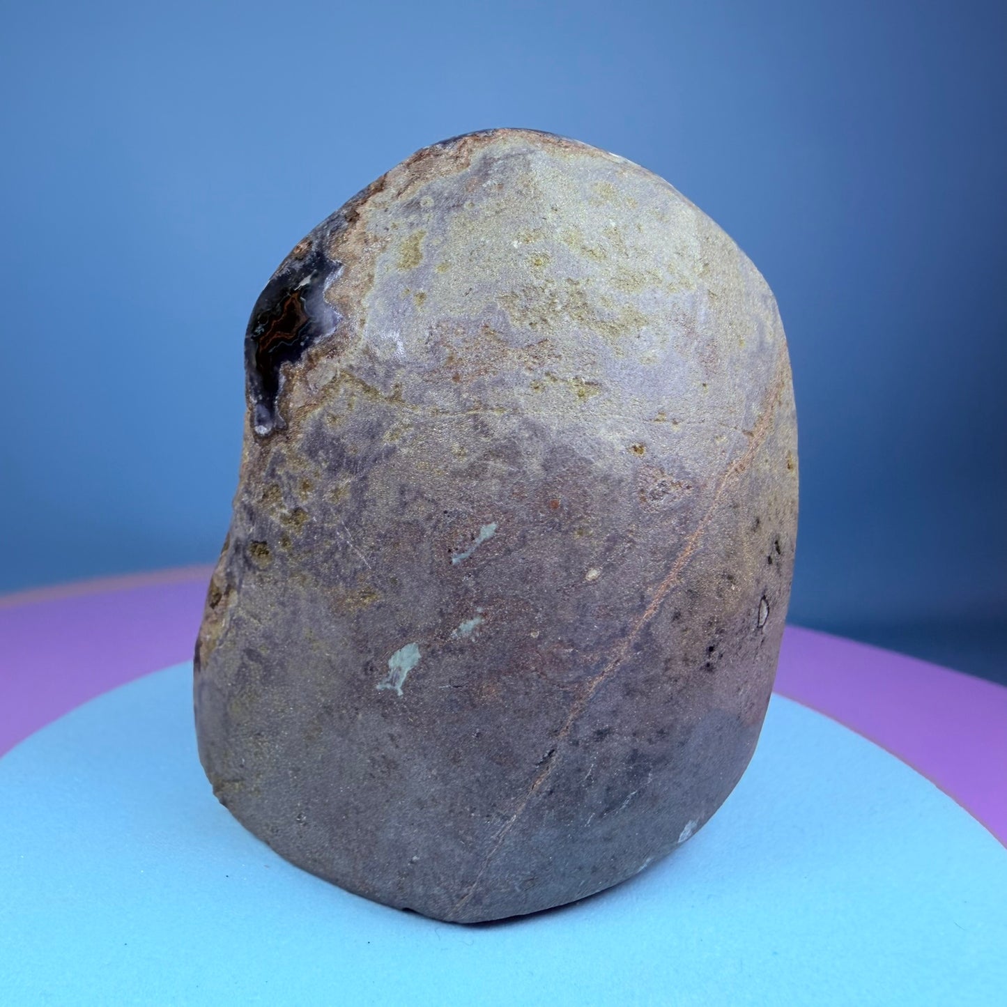 Brown Berry Amethyst Small Semi-Polished Cluster Freeform with Agate (Video)