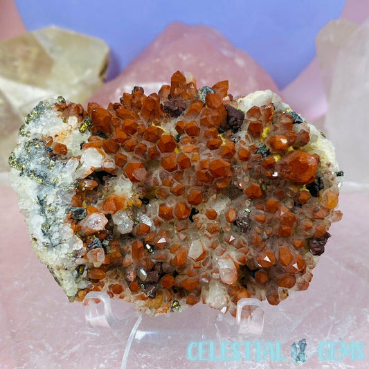 Red Hematoid Quartz with Pyrite Medium Cluster Specimen D
