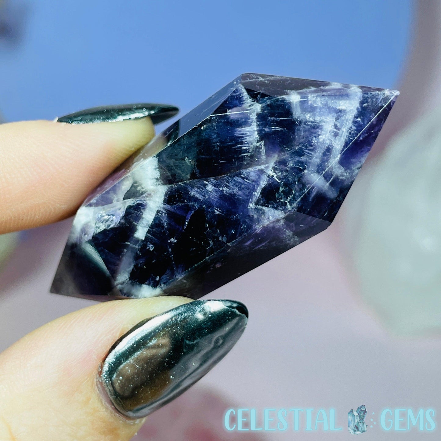 Dream (Chevron) Amethyst Double Terminated Small Point