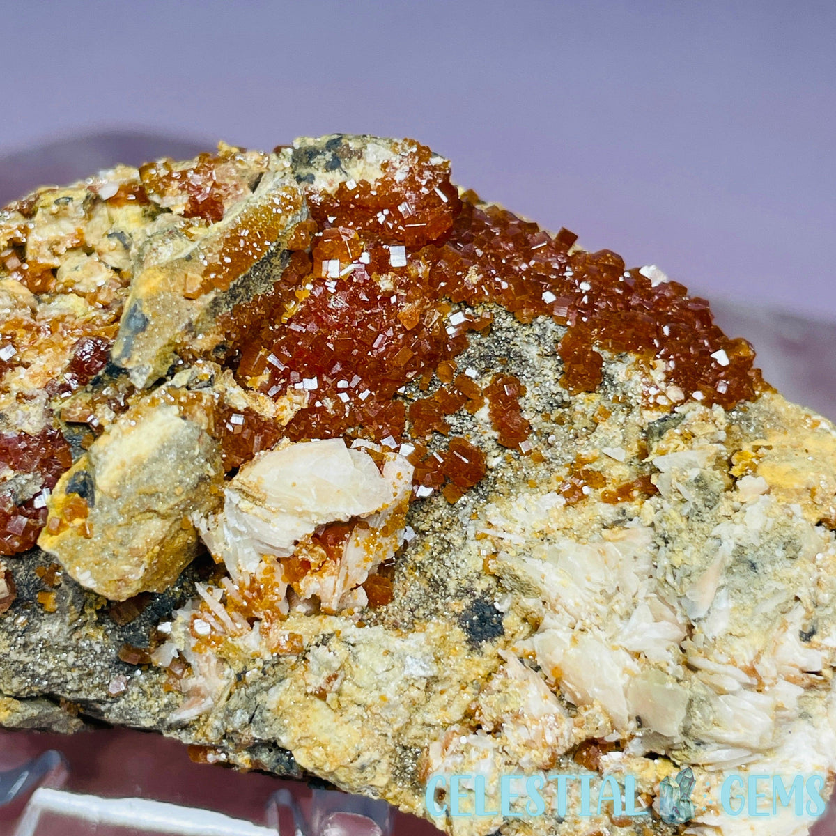 Vanadinite over Barite Raw Cluster Specimen