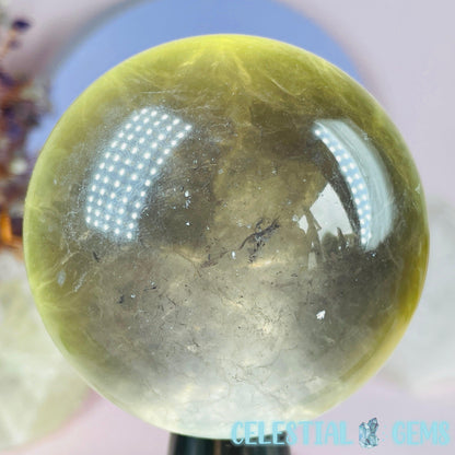 Yellow + Purple Fluorite Large Sphere