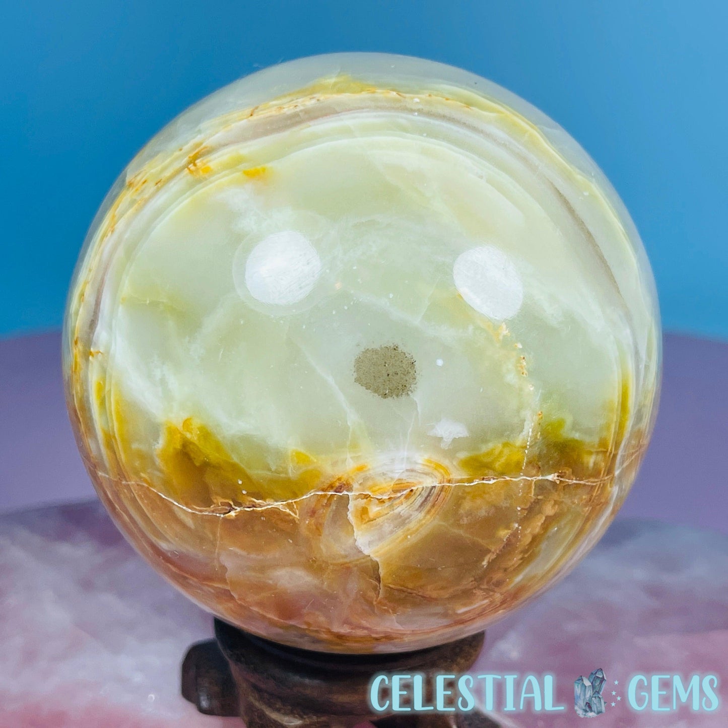 Banded Rose Calcite Large Sphere