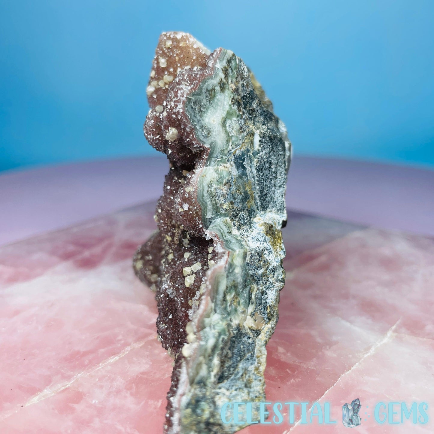 Uruguay Rainbow Amethyst Small Standing Cluster (with Calcite!)