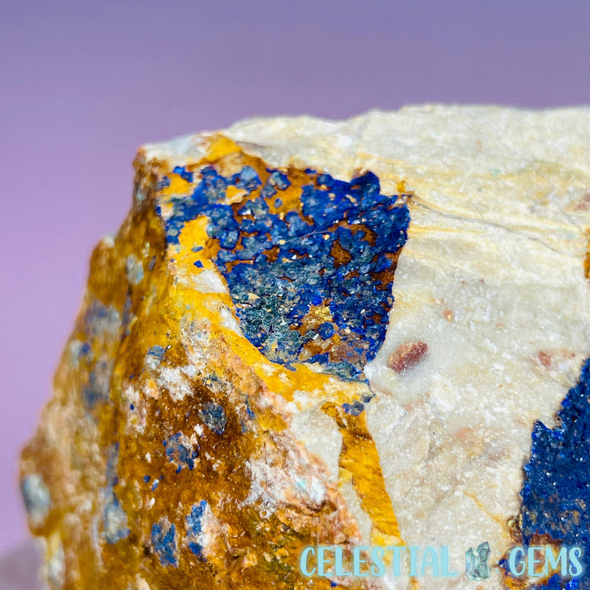 Druzy Azurite on Matrix Medium Cluster Specimen
